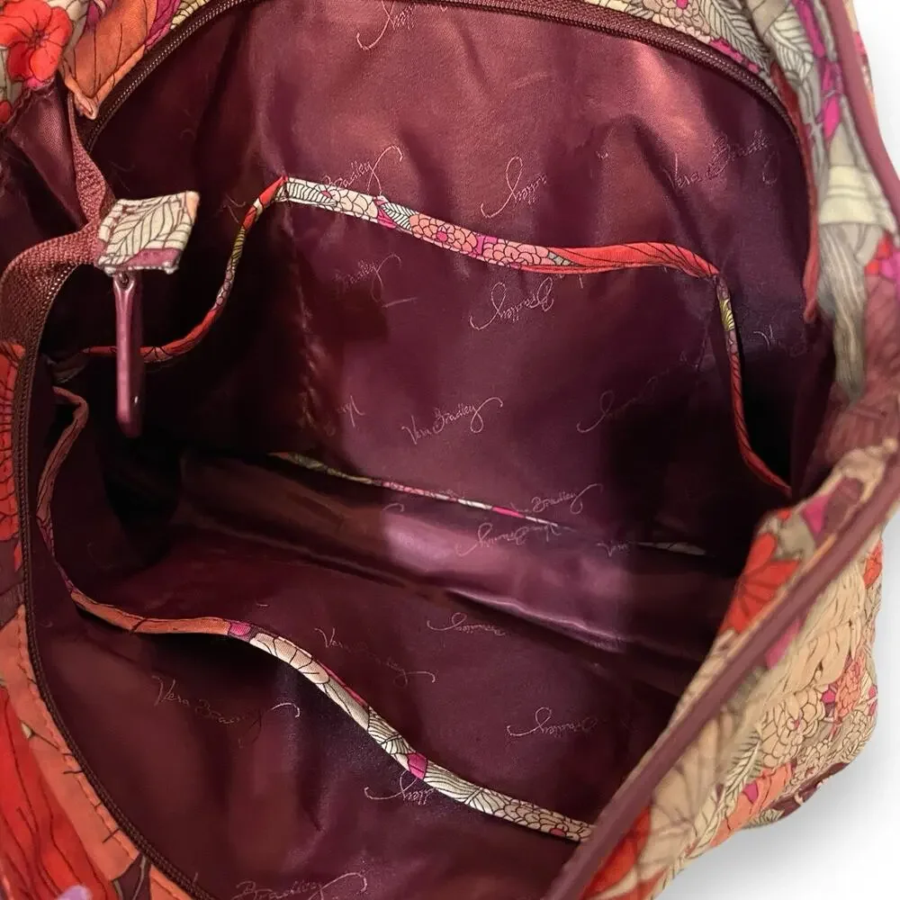 Vera Bradley Red/Pink Bohemian Blooms Purse Tote Bag Women's Multicolor Floral